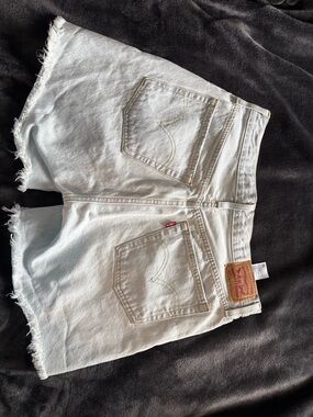 Levi's White Light Wash Denim Cutoff Shorts
